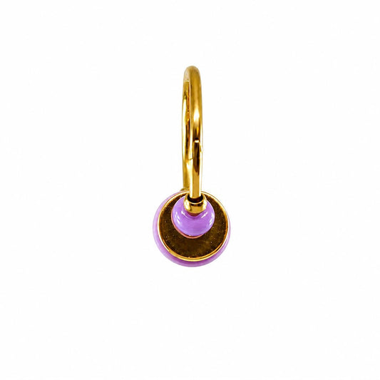 Mini-créoles "Diabolo" colorées, détails dorés | Alma Rosa