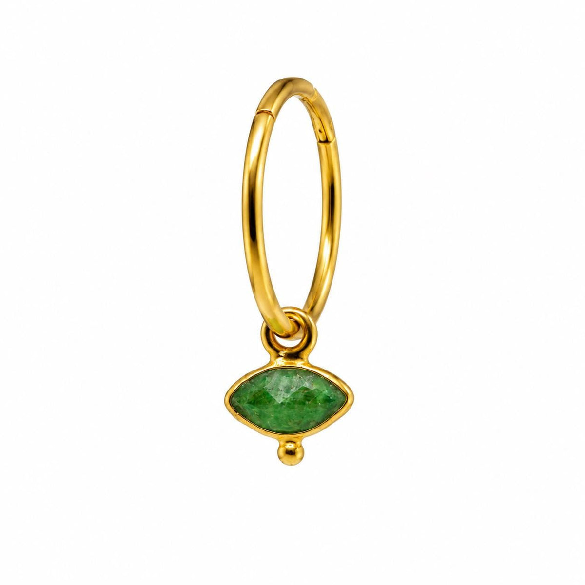 Créoles Aventurine — Pierre naturelle et détails dorés | Alma Rosa