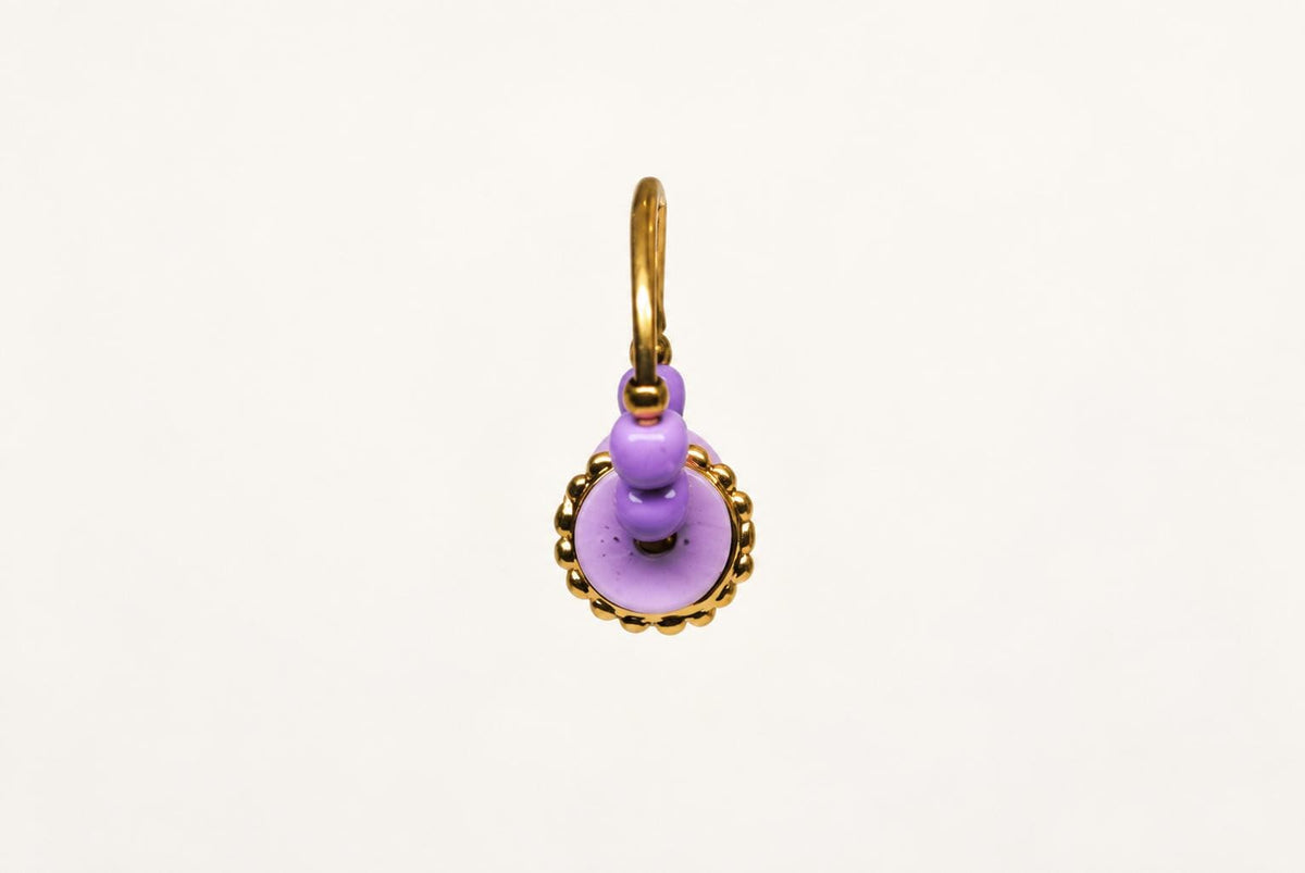 Mini-créoles avec perles lilas et détails dorés – Alma Rosa